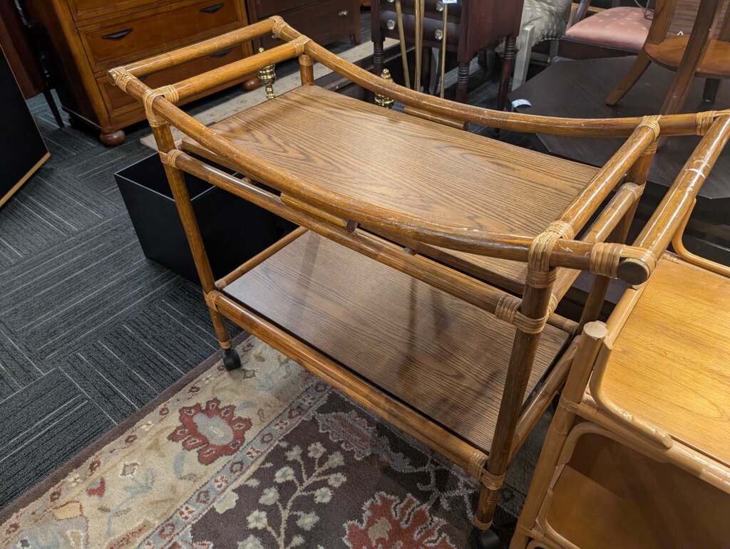 Vintage Bamboo Serving Cart