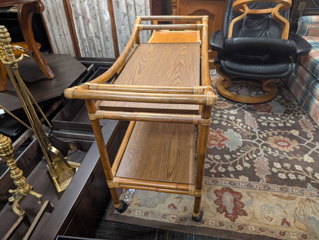 Vintage Bamboo Serving Cart