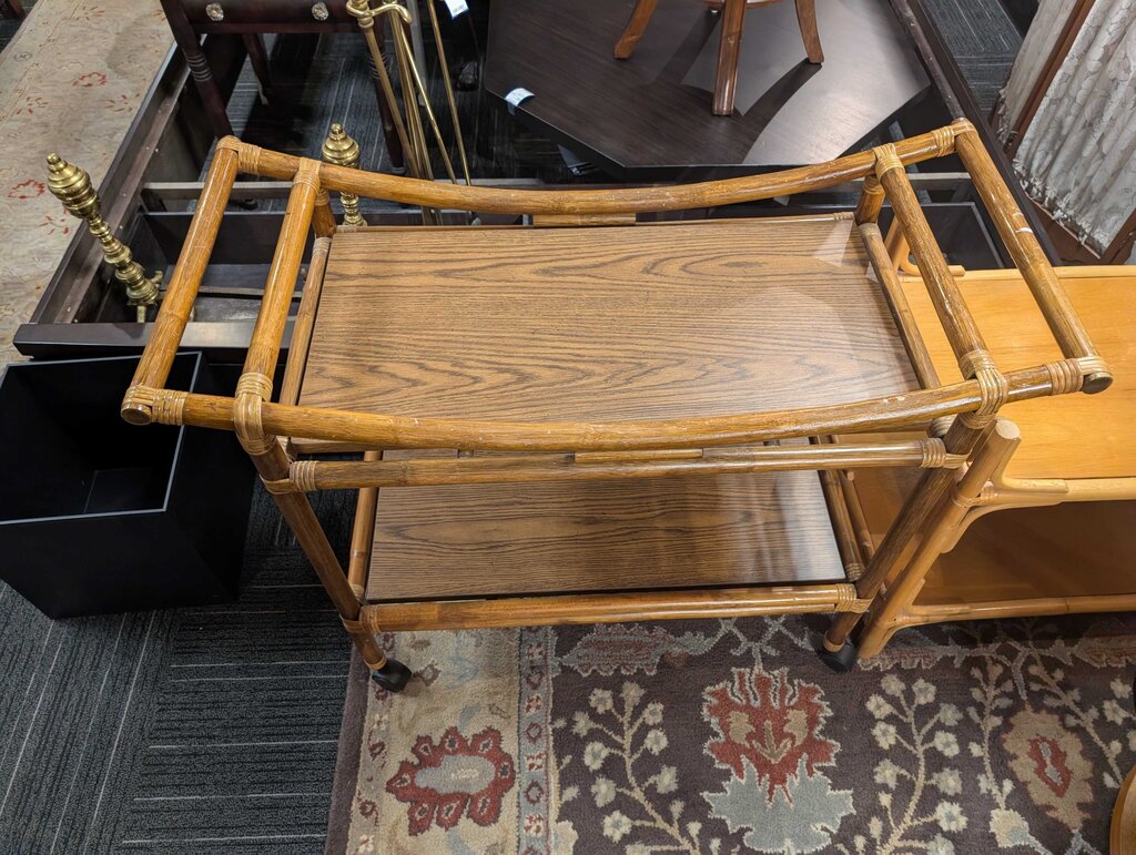 Vintage Bamboo Serving Cart