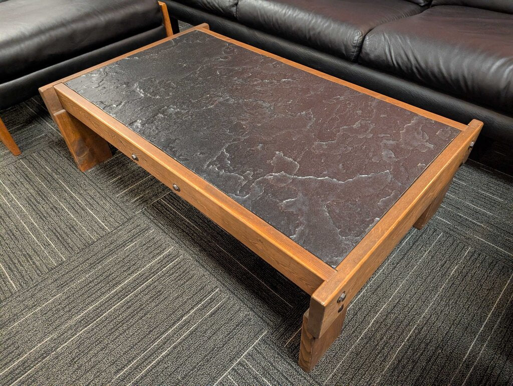 Vintage Faux Slate Top Coffee Table