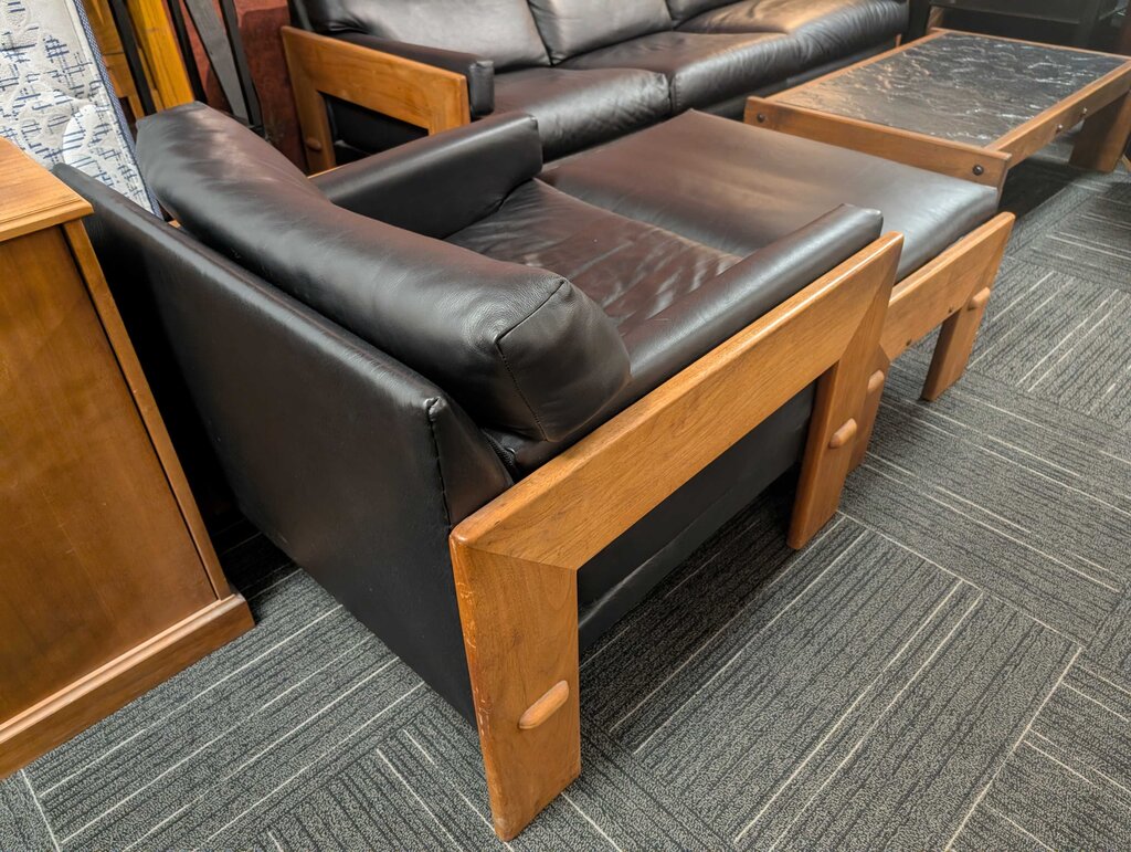 Adrian Pearsall-Craft Associates Walnut Chair With Ottoman