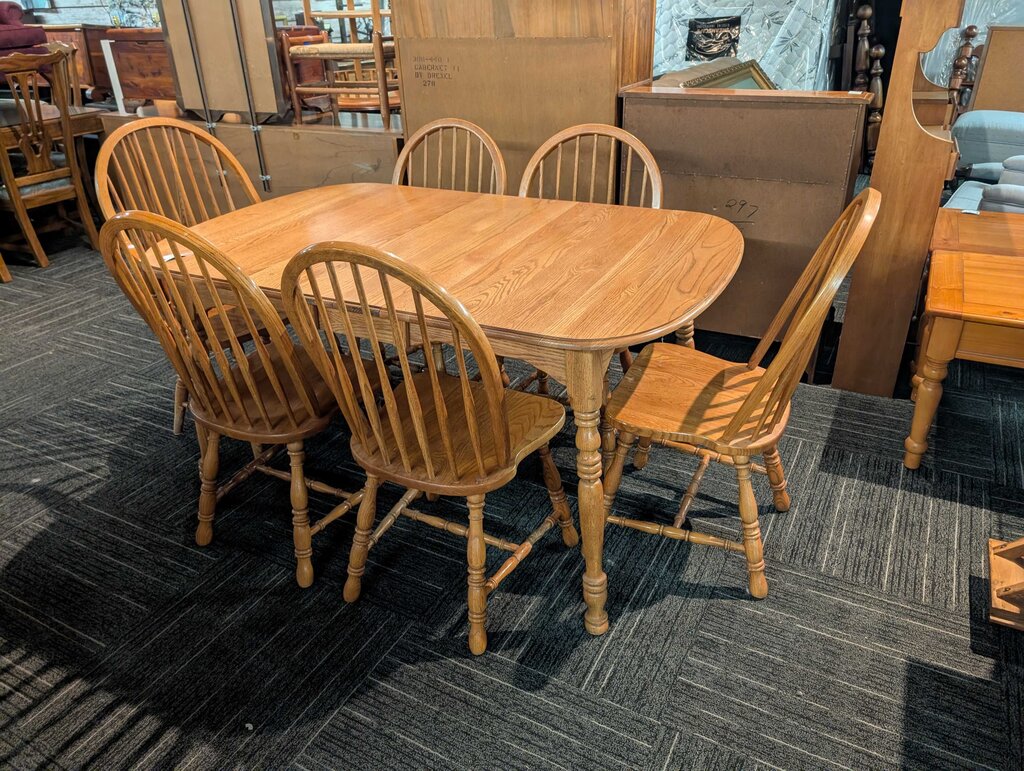 Oak Table With Six Chairs
