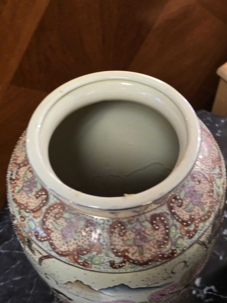 Pair of Chinese Satsuma Style Vases Circa 1950