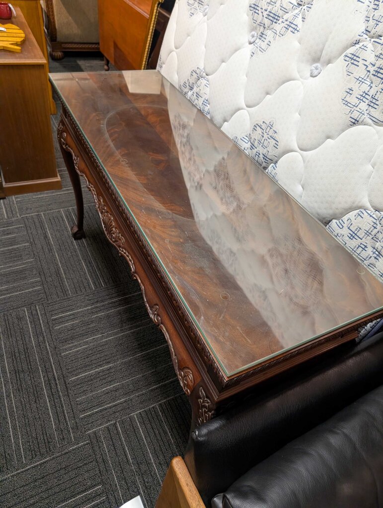 Formal Mahogany Carved Sofa Table