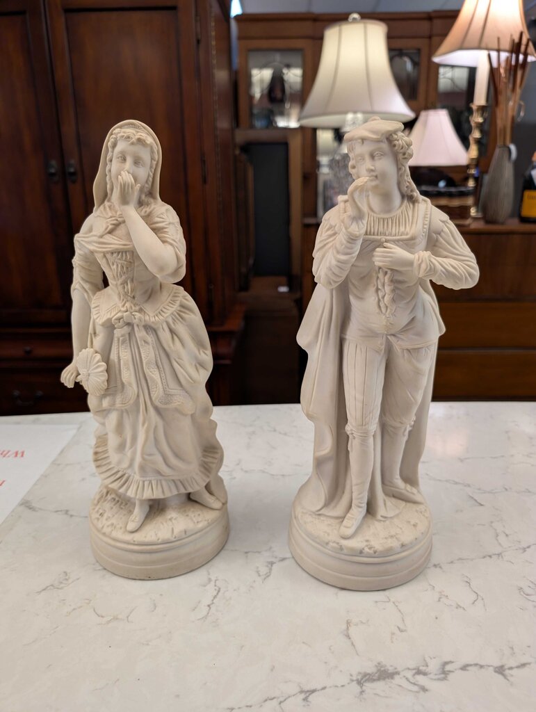 Pair of Vintage Continental Parian Courtship Figures