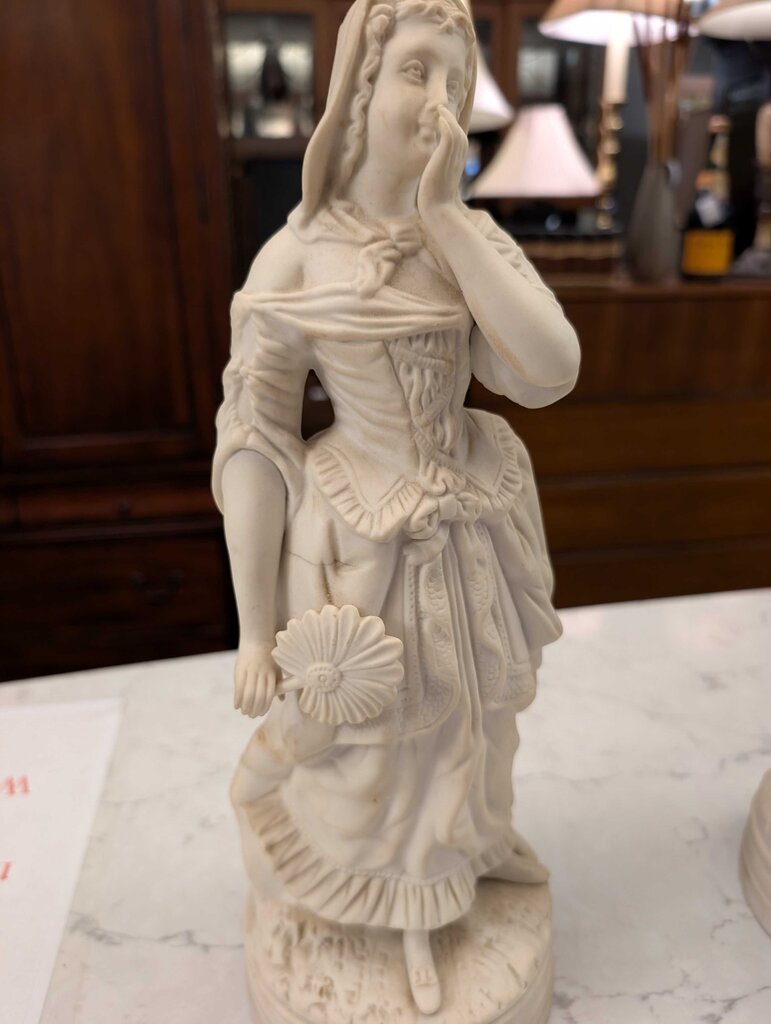 Pair of Vintage Continental Parian Courtship Figures
