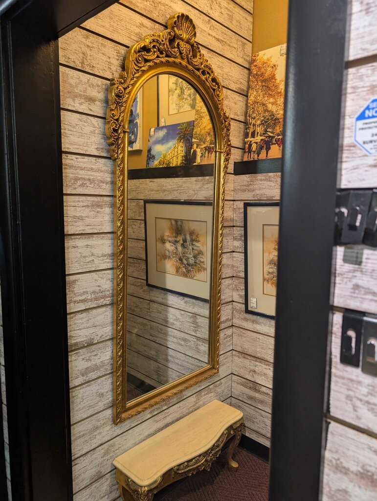 Gold Gilded Pier Mirror With Base