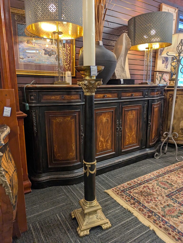 Vintage Empire Revival Brass & Iron Candle Stand