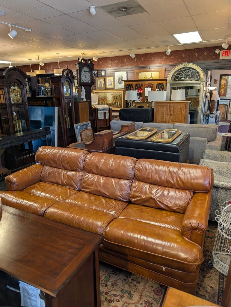 American Modern Leather Sofa