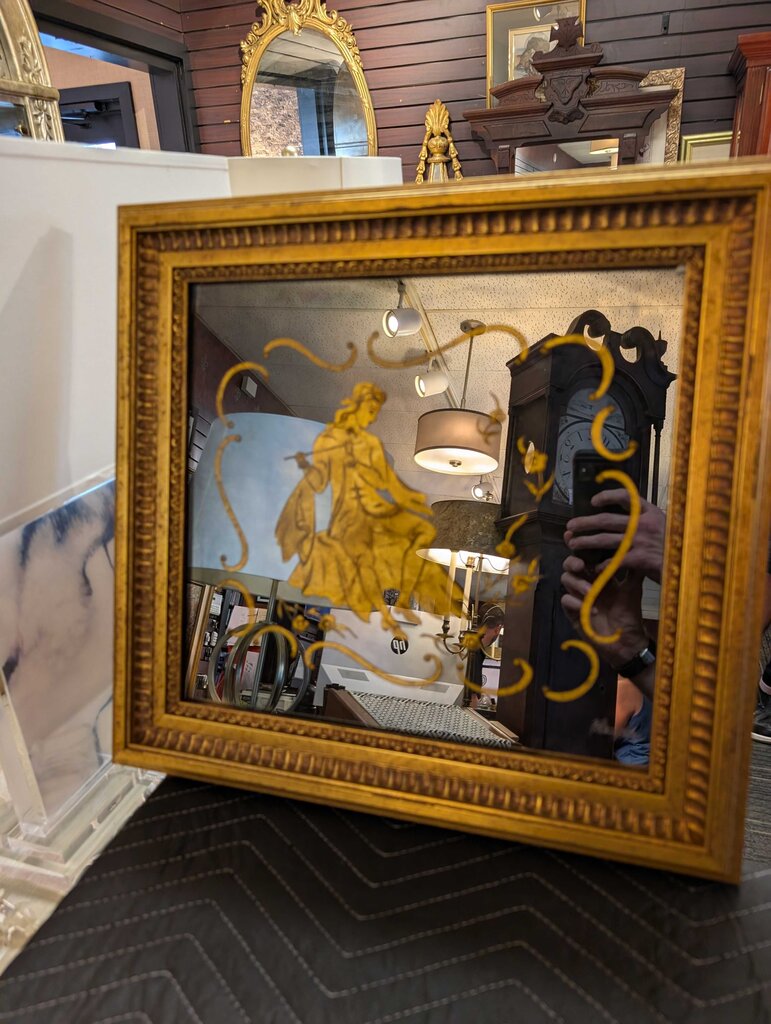 Custom Framed Etched Glass Art