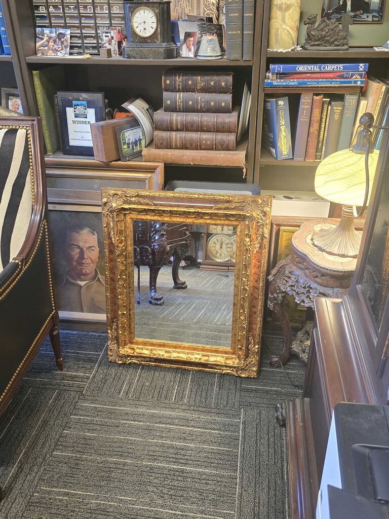 Custom Framed Contemporary Rococo Style Beveled Mirror