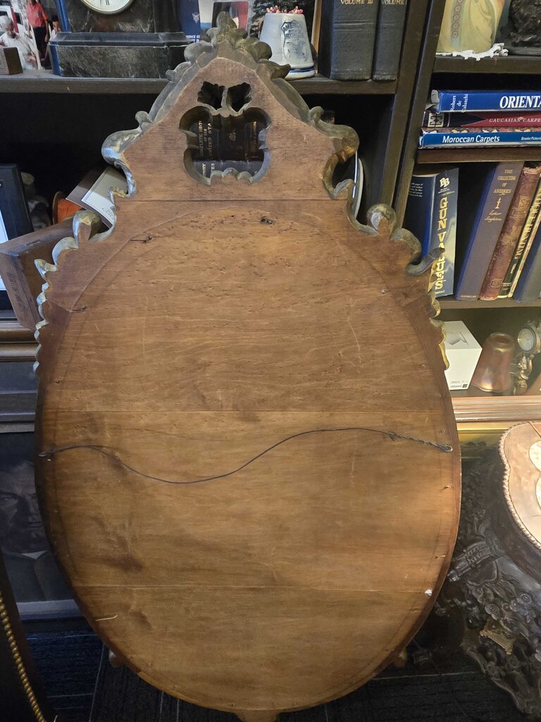 Large Victorian Rococo Revival Oval Mirror