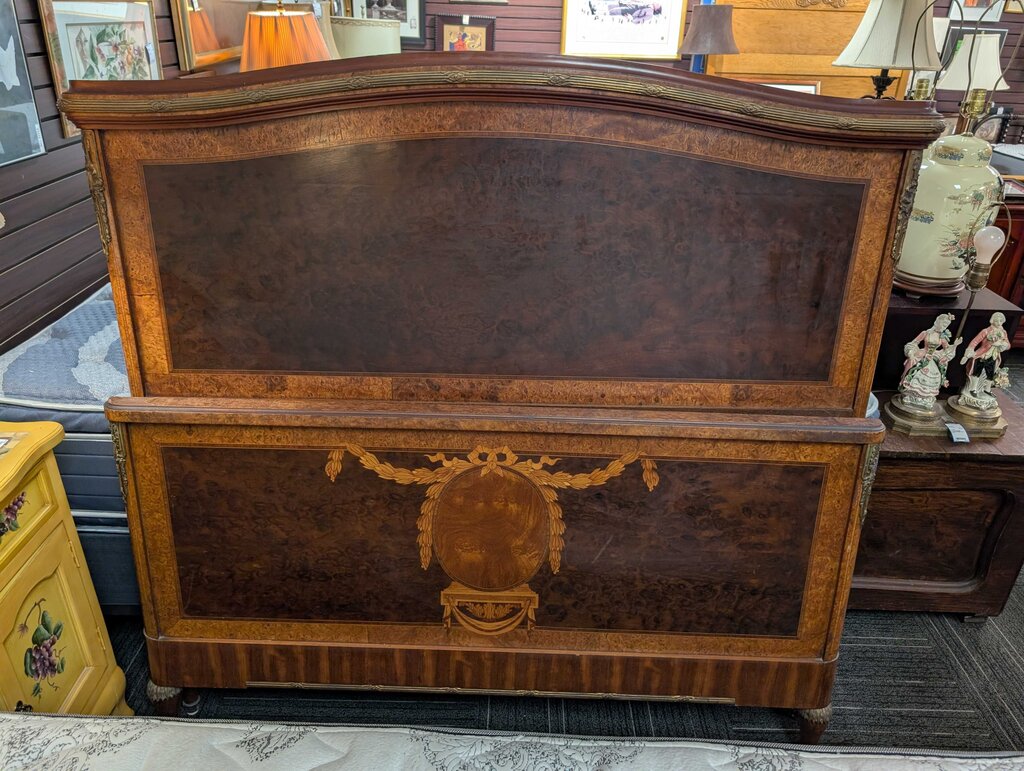 Antique Inlaid French Full Size Bed