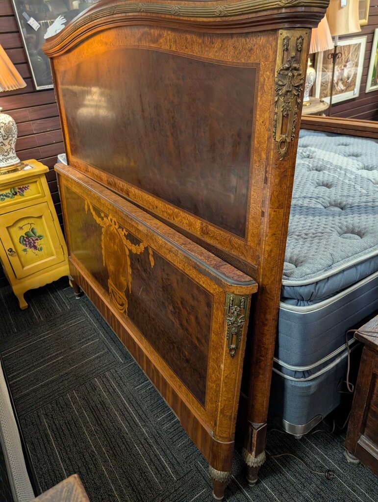 Antique Inlaid French Full Size Bed