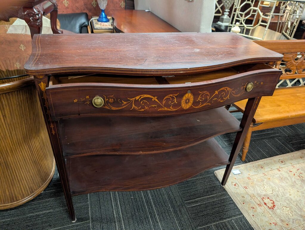 Antique Mahogany Inlaid Console