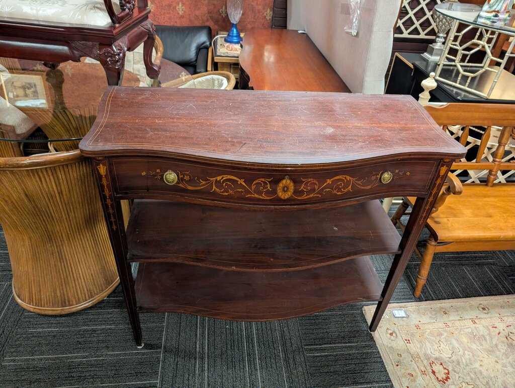 Antique Mahogany Inlaid Console