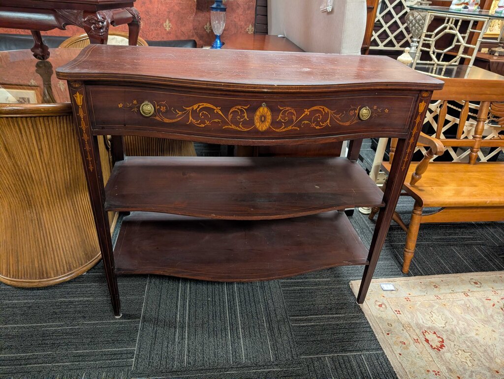 Antique Mahogany Inlaid Console