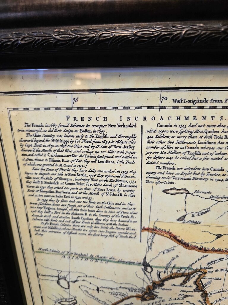 Framed Reproduction 1755 Jeffreys & D'Anville Map of North America