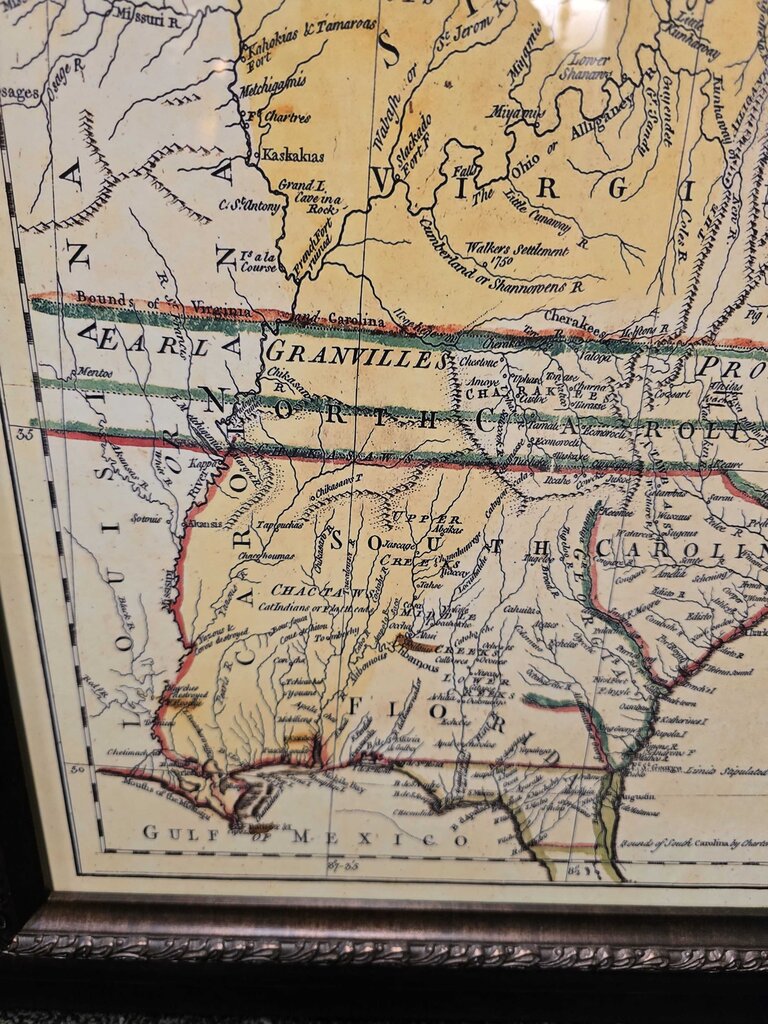 Framed Reproduction 1755 Jeffreys & D'Anville Map of North America
