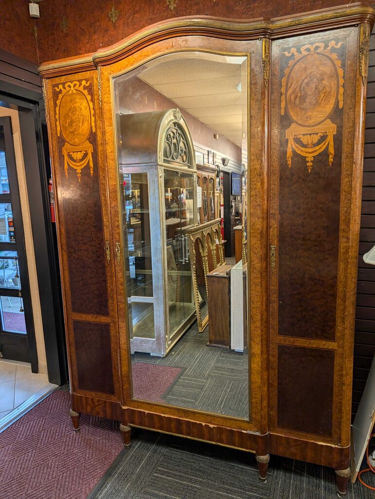 Antique French Inlaid Breakdown Armoire
