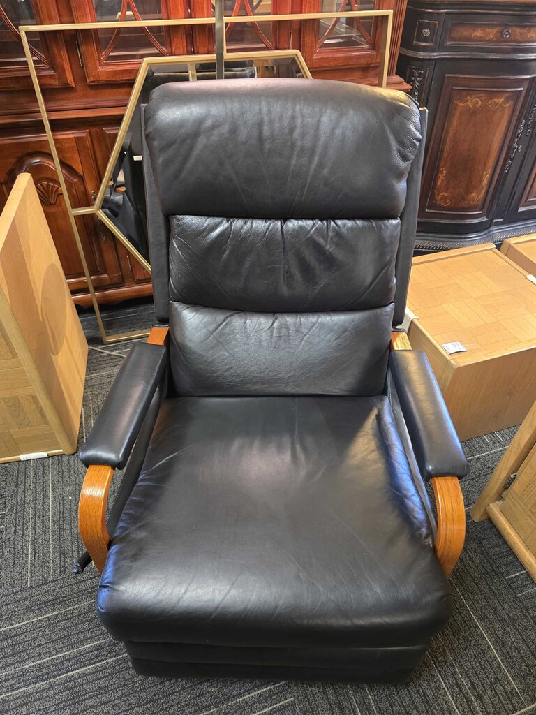 Lane Contemporary Bentwood Arm Leather Rocker Recliner