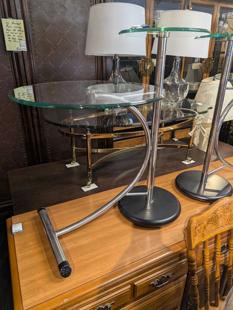 Contemporary Glass Top Side Table
