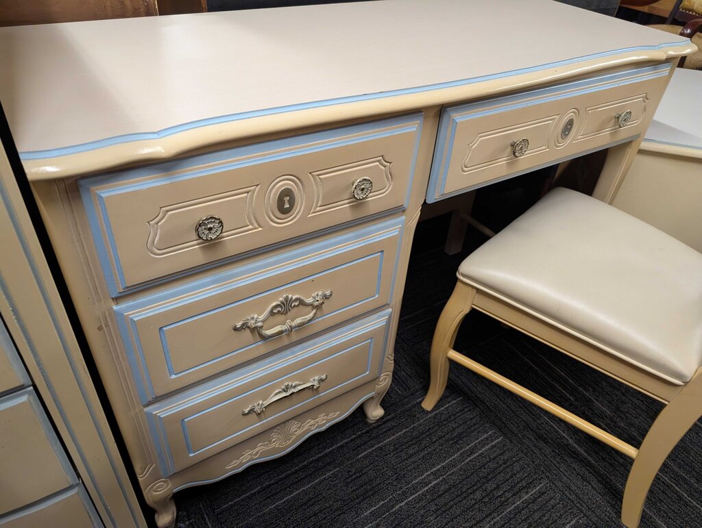 Paint Decorated Desk With Chair