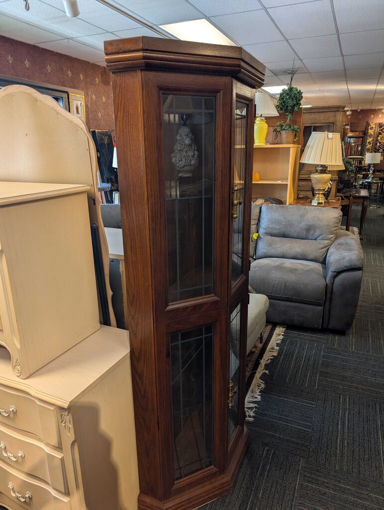 Vintage Oak Curio Cabinet