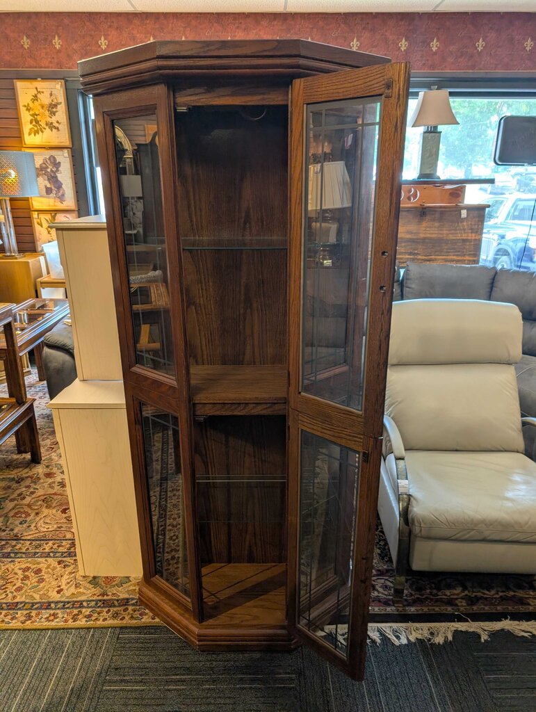 Vintage Oak Curio Cabinet