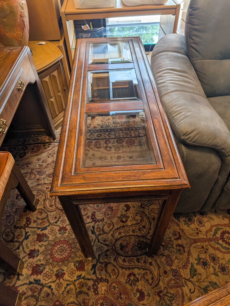 Vintage Glass Top Sofa Table