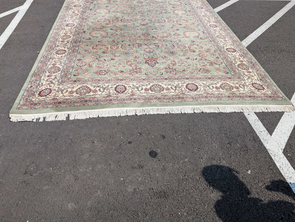 Hand Woven Wool Area Rug 9' x 17' 6''
