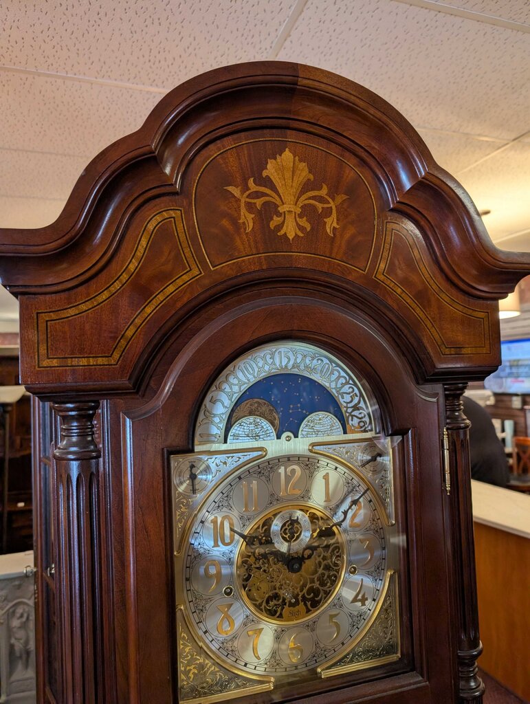Large Grandfather Clock by Sligh (Model 0818-2-AN) w/ Ave Maira & Beethoven 9th Chimes