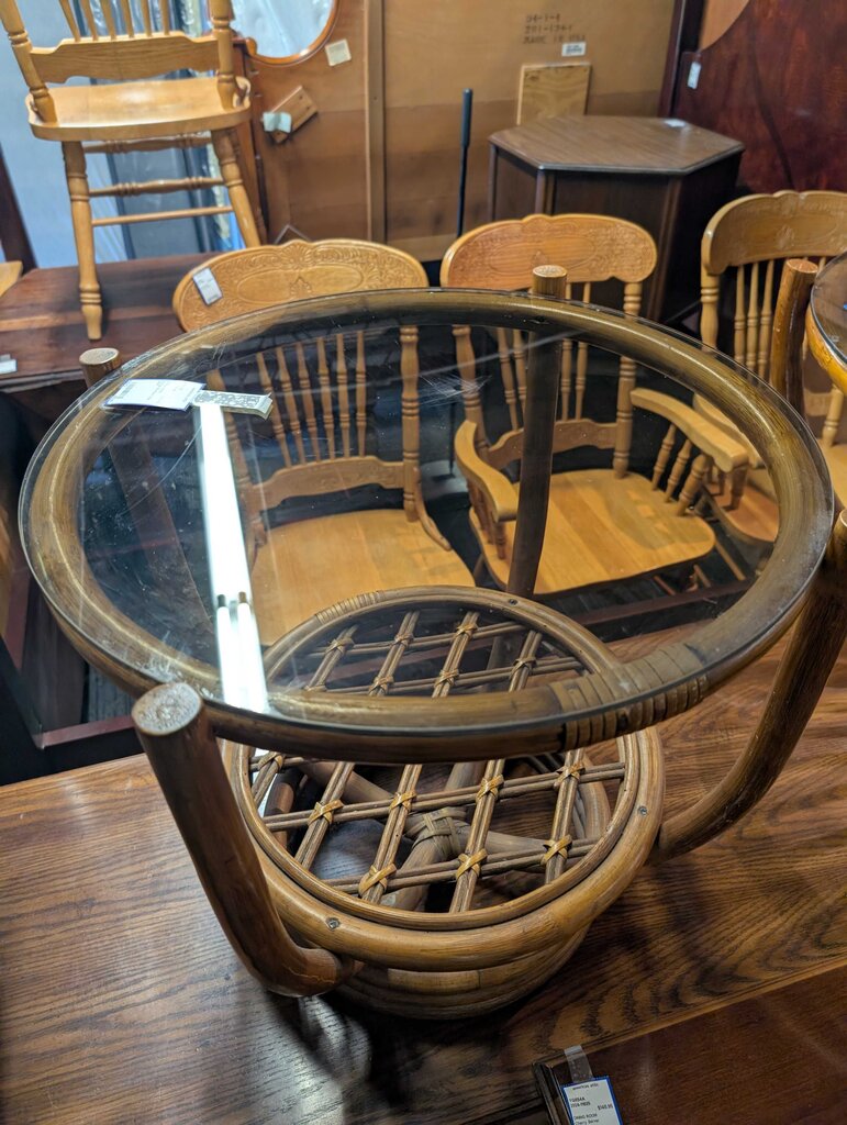 Vintage Bamboo Side Table