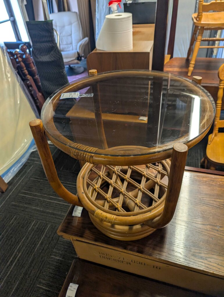 Vintage Bamboo Side Table