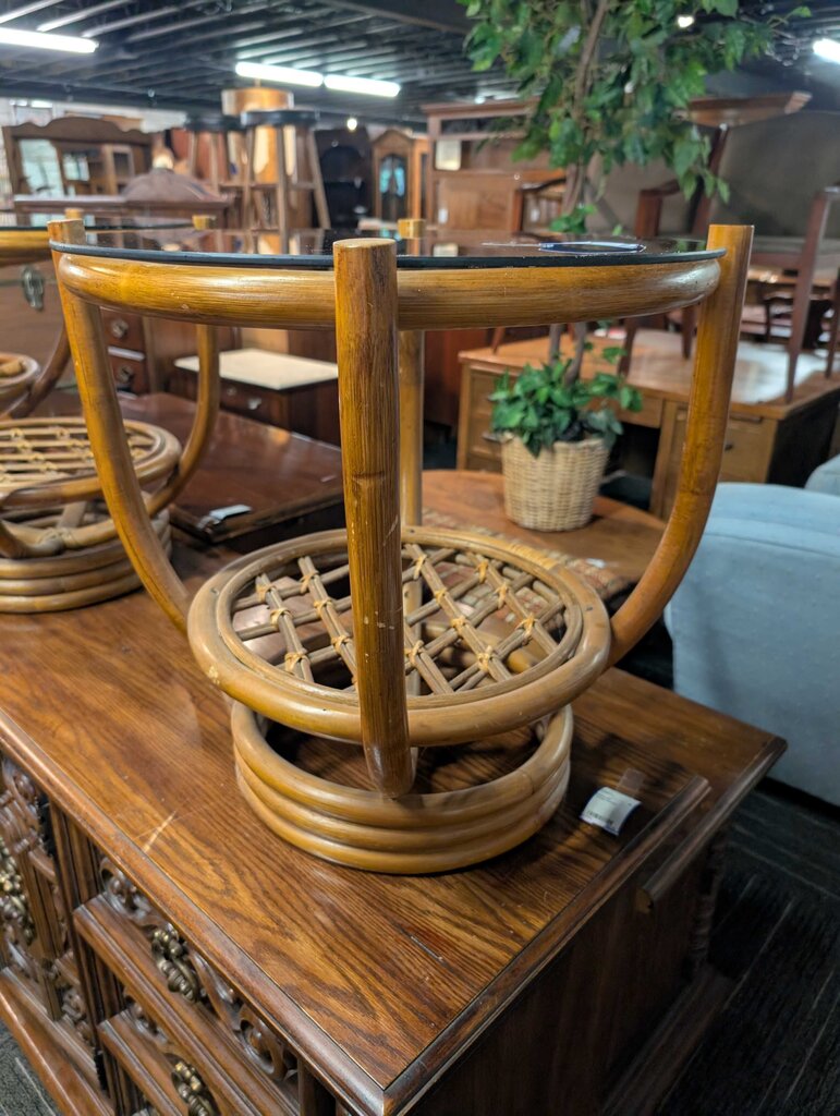 Vintage Bamboo Side Table