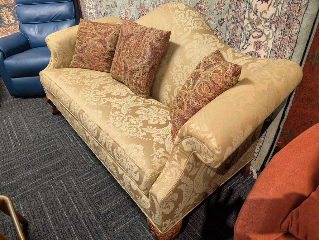 Formal Ethan Allen Camelback Sofa