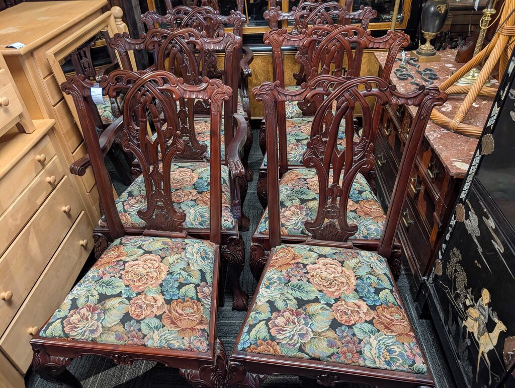 Eight Chippendale Formal Chairs