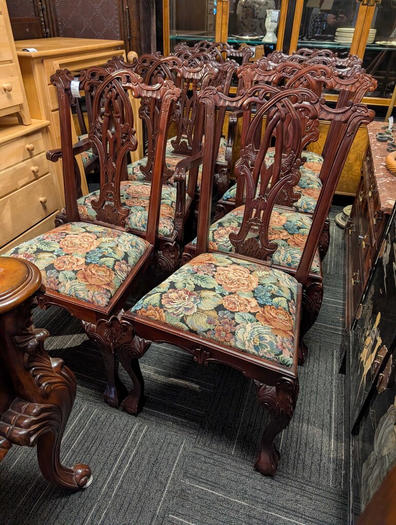 Eight Chippendale Formal Chairs