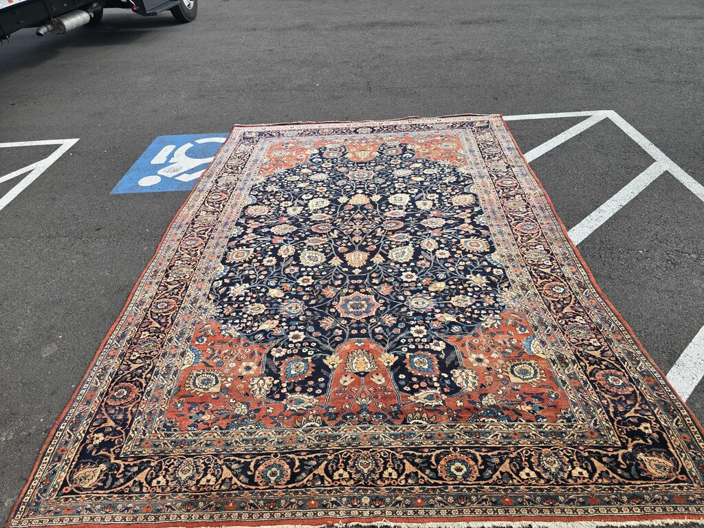 Exceptional Antique Persian Mahal Carpet Circa 1920 - Rich All-Over Floral Design 9'2" by 13'5"