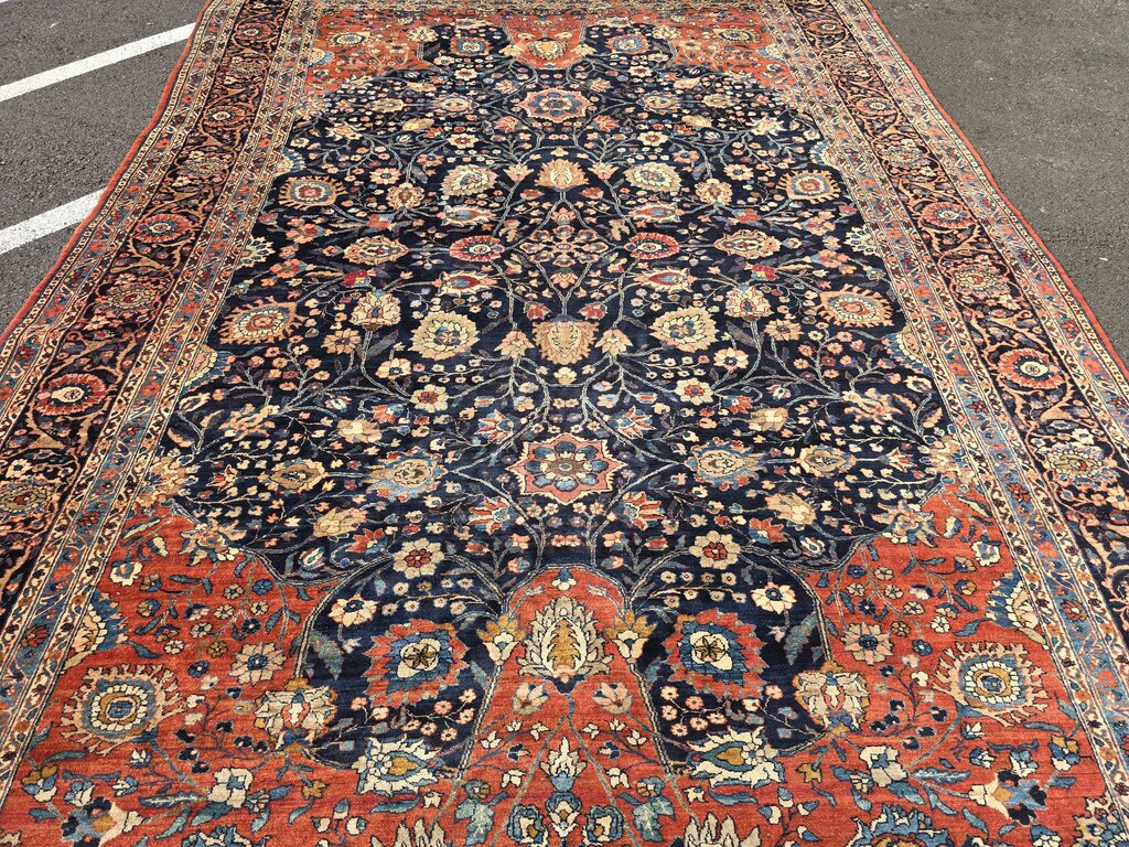Exceptional Antique Persian Mahal Carpet Circa 1920 - Rich All-Over Floral Design 9'2" by 13'5"