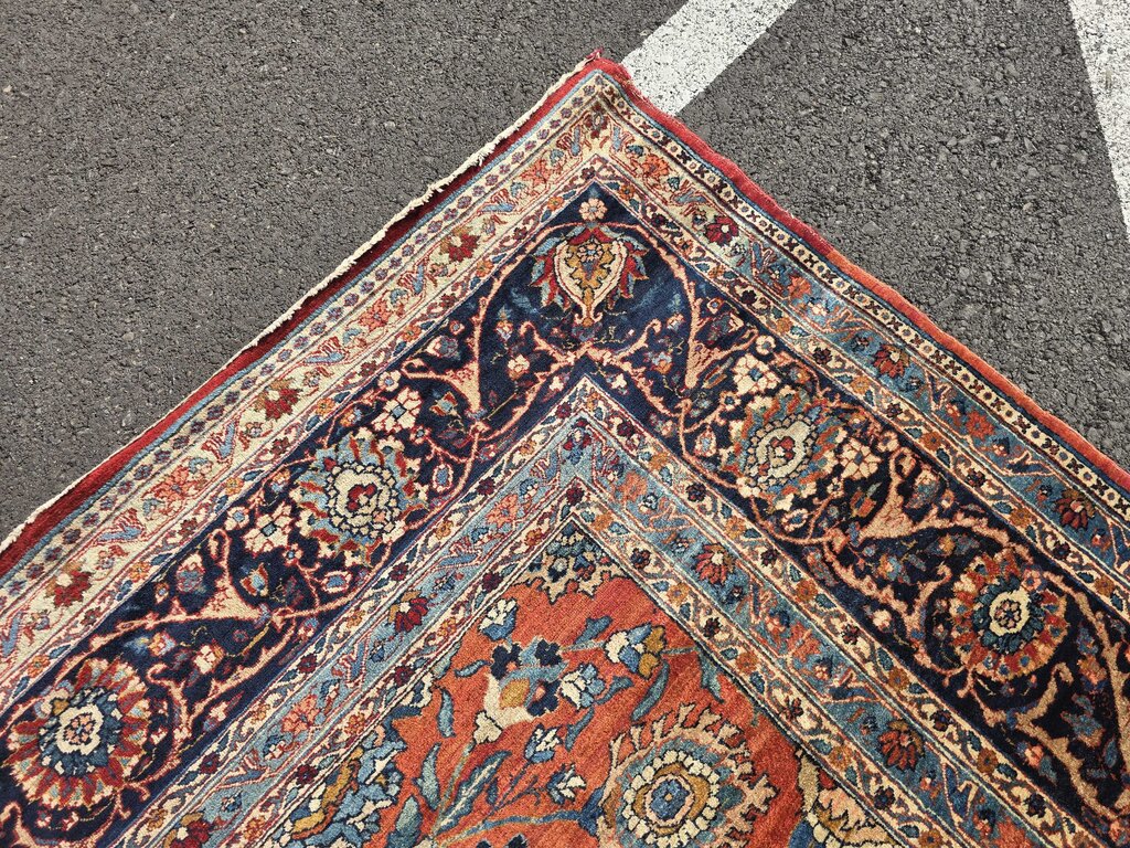 Exceptional Antique Persian Mahal Carpet Circa 1920 - Rich All-Over Floral Design 9'2" by 13'5"