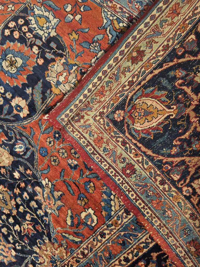 Exceptional Antique Persian Mahal Carpet Circa 1920 - Rich All-Over Floral Design 9'2" by 13'5"