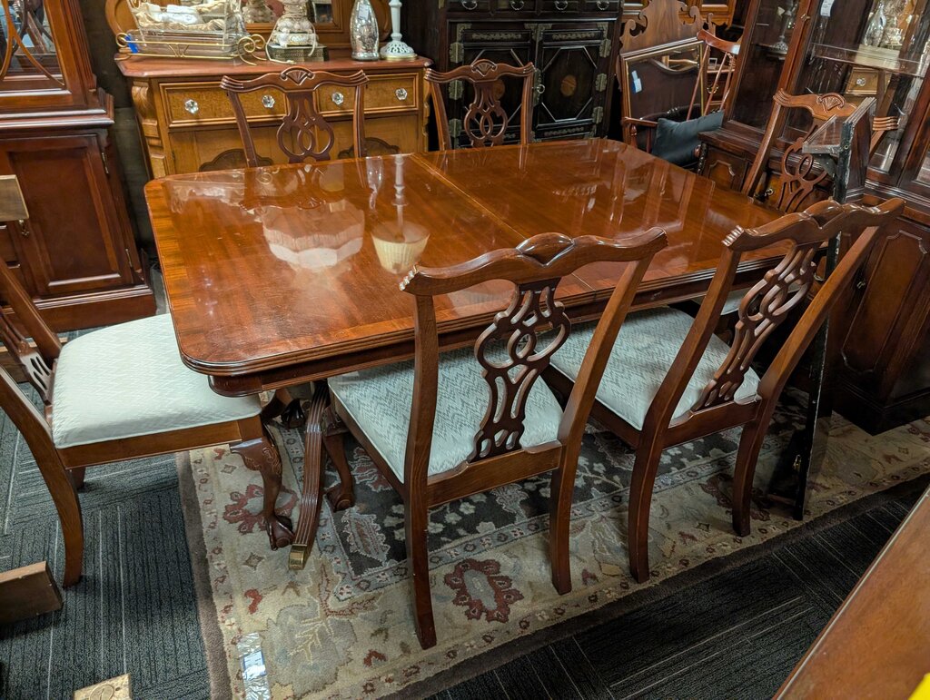 Chippendale Inspired Table With Six Chairs