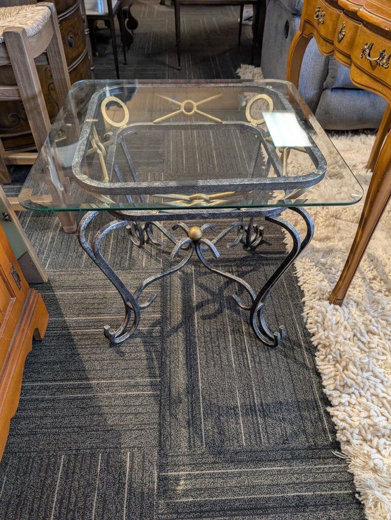 Glass Top Side Table