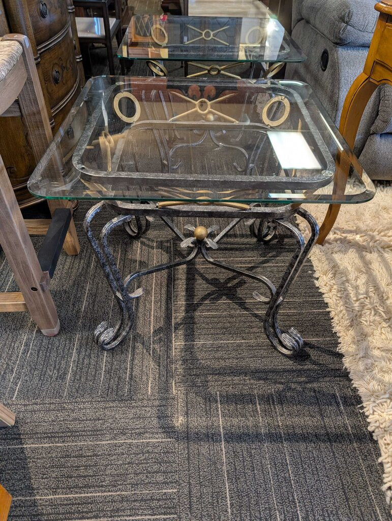 Glass Top Side Table