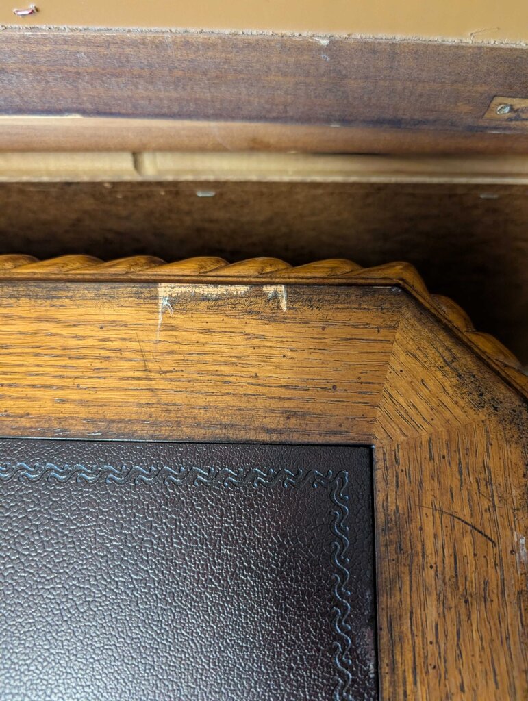 Oak Finish Carved Desk