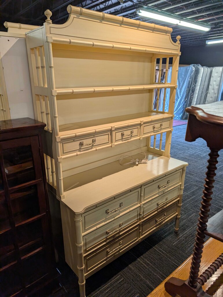 Vintage Dresser With Bookshelf Top
