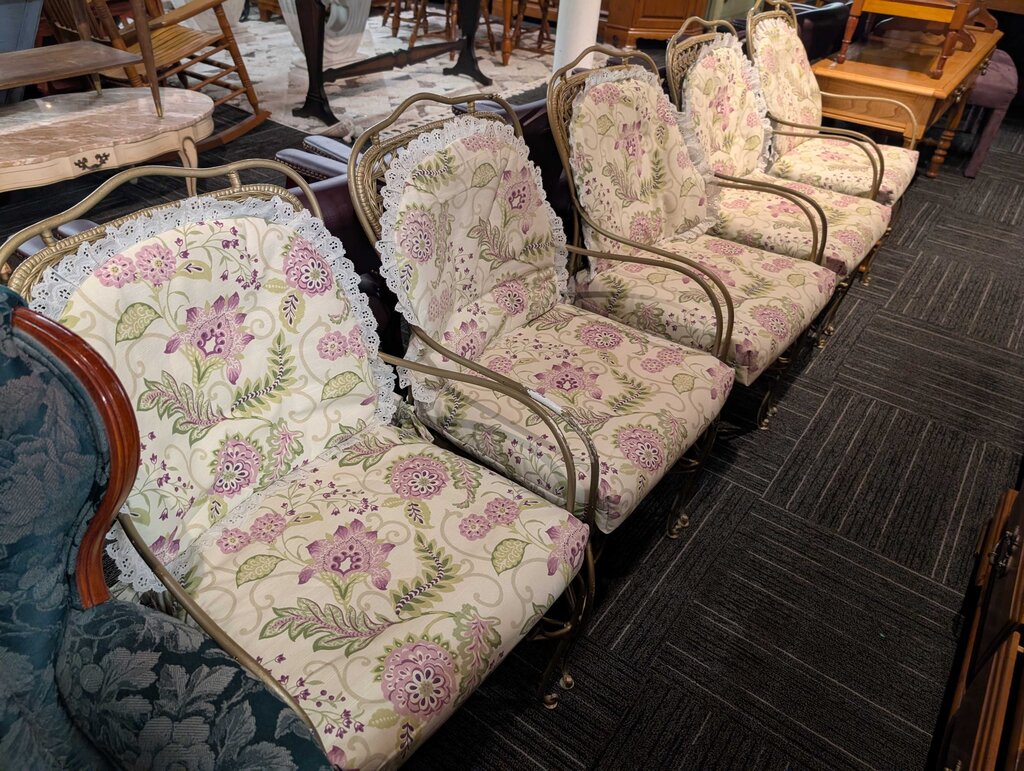 Five Wrought Iron Chairs
