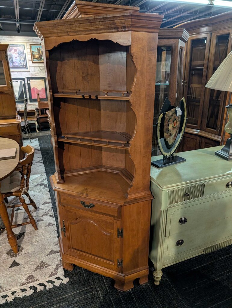 Vintage Maple Corner Cupboard By Hale