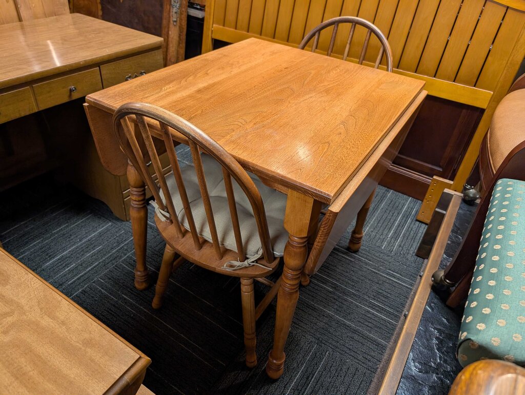 Drop Leaf Table With Two Chairs